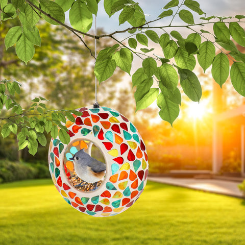 Sunnydaze escena de jardín que realza decoración y vida silvestre