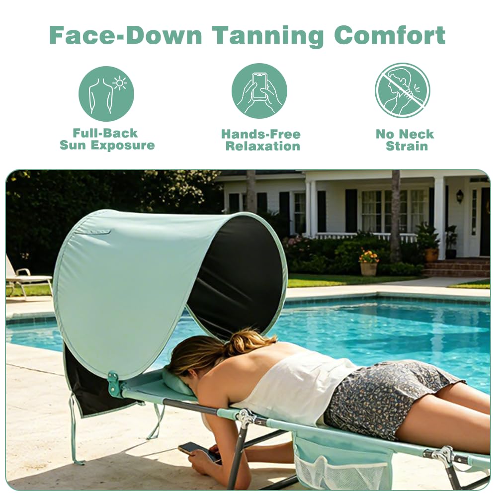 SUNNYFEEL tumbona reclinada completamente plana para bronceado cómodo