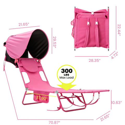 SUNNYFEEL tumbona usada boca abajo en playa ofrece postura cómoda