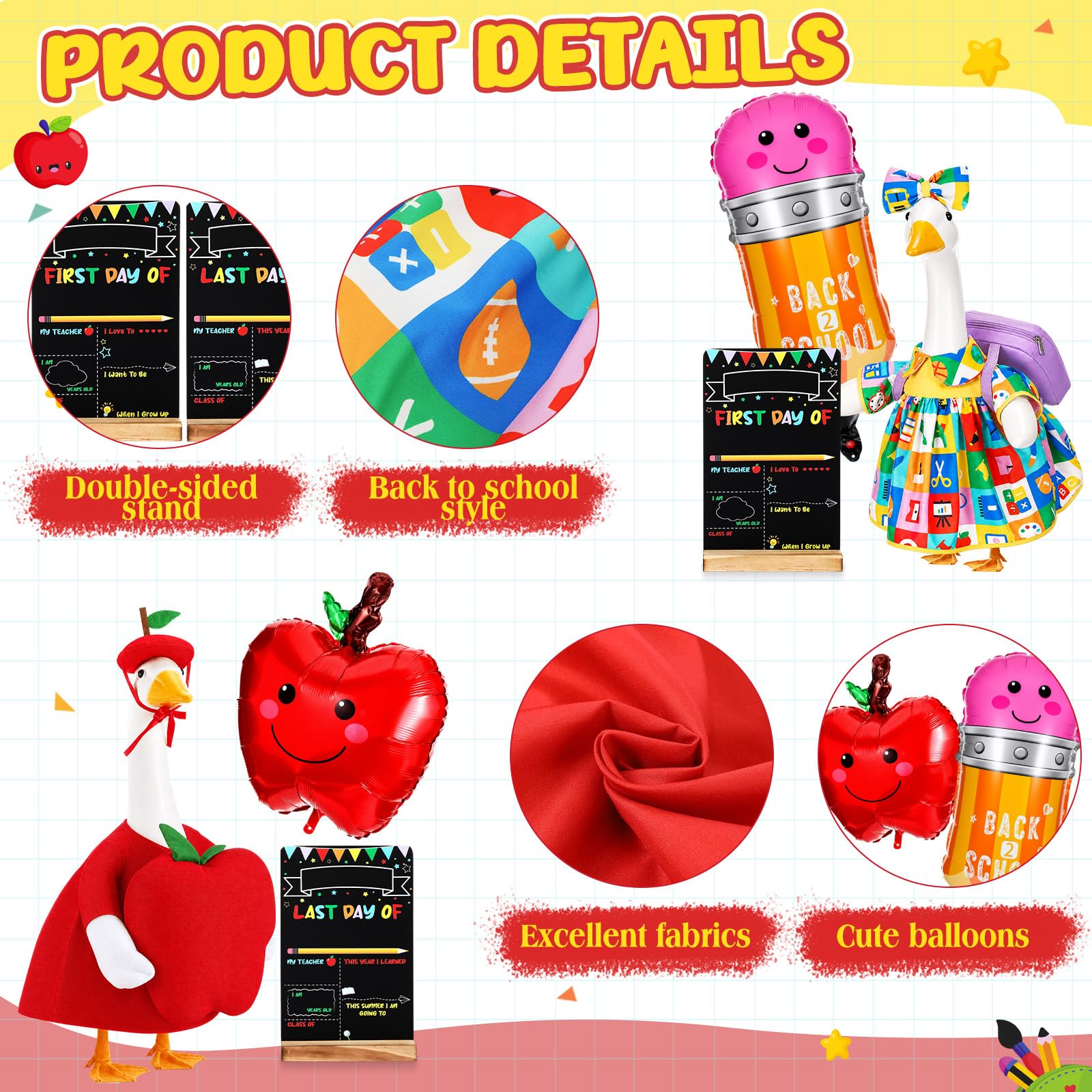 Sunnymove globos con forma de lápiz colocados en la figura para fotos festivas