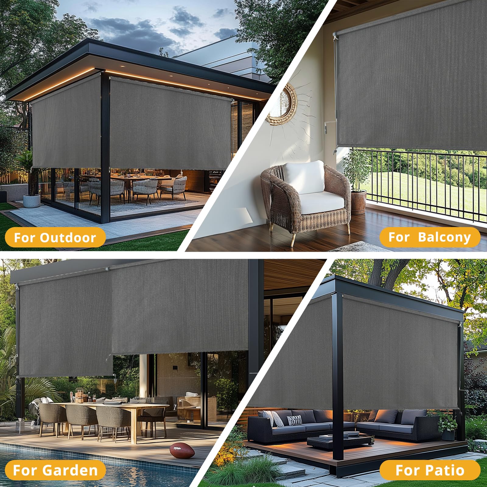 sunoff ambiente de terraza con cortina que mejora estética y protección