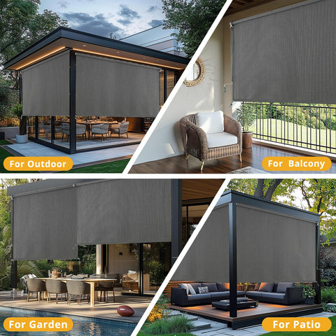 sunoff ambiente de terraza con cortina que mejora estética y protección