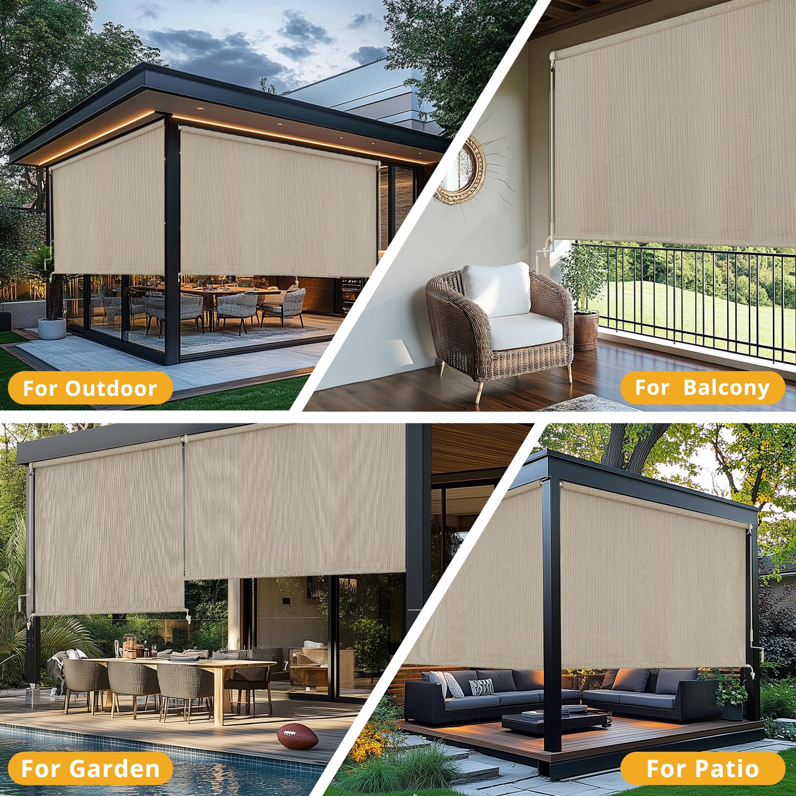 sunoff ambiente de terraza con cortina creando zona acogedora