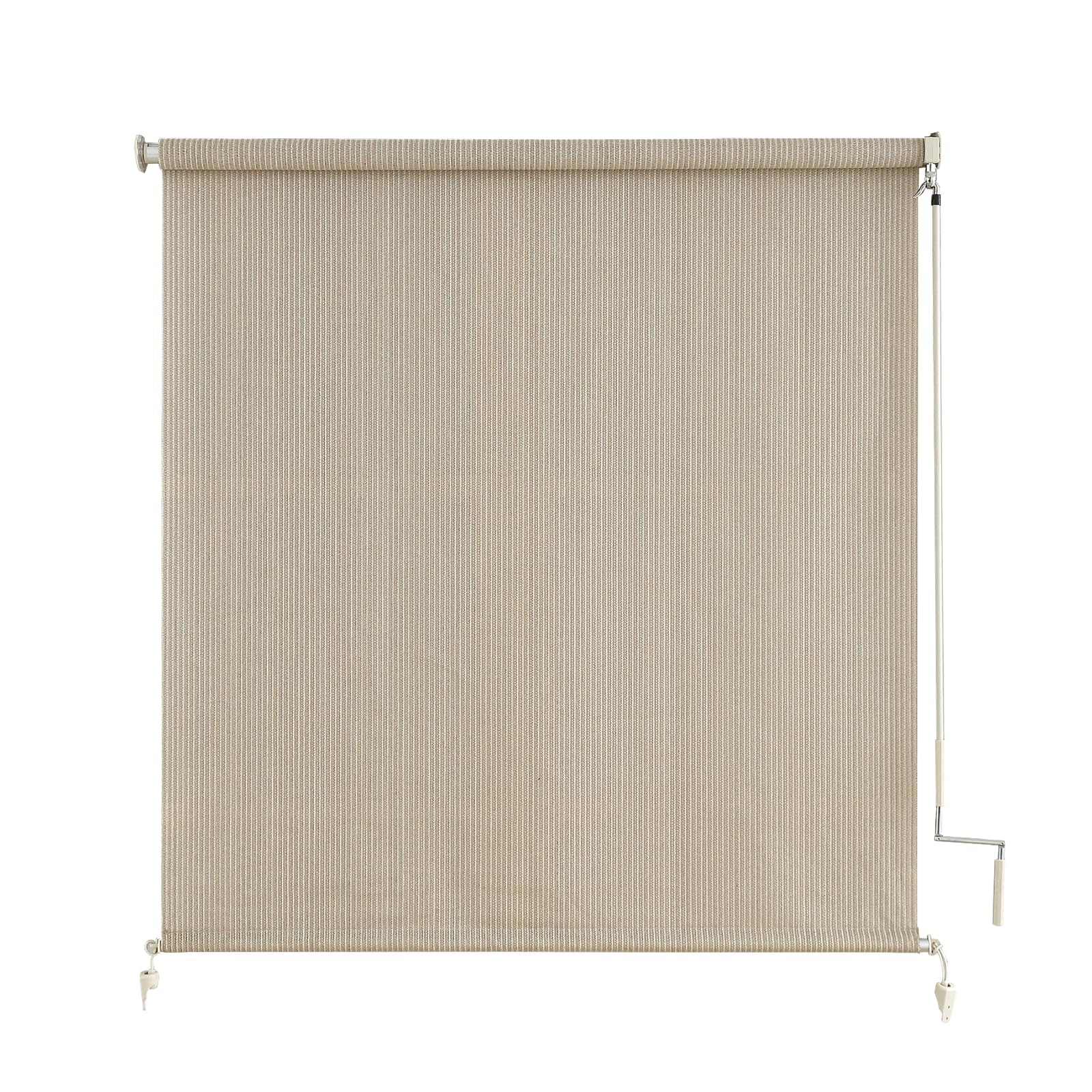sunoff vista frontal del estor sesame muestra protección solar