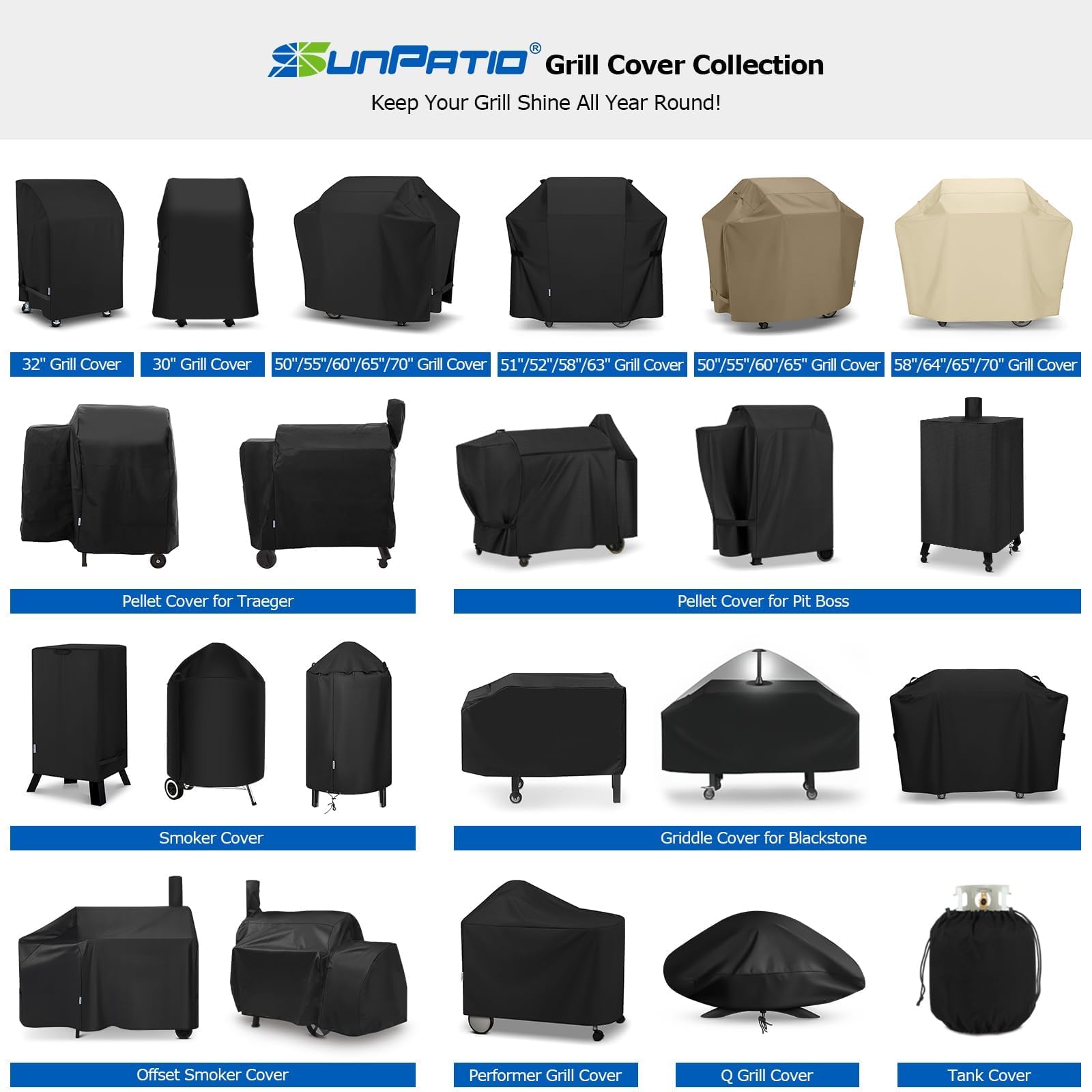 SunPatio funda plegada y colgada para almacenamiento práctico