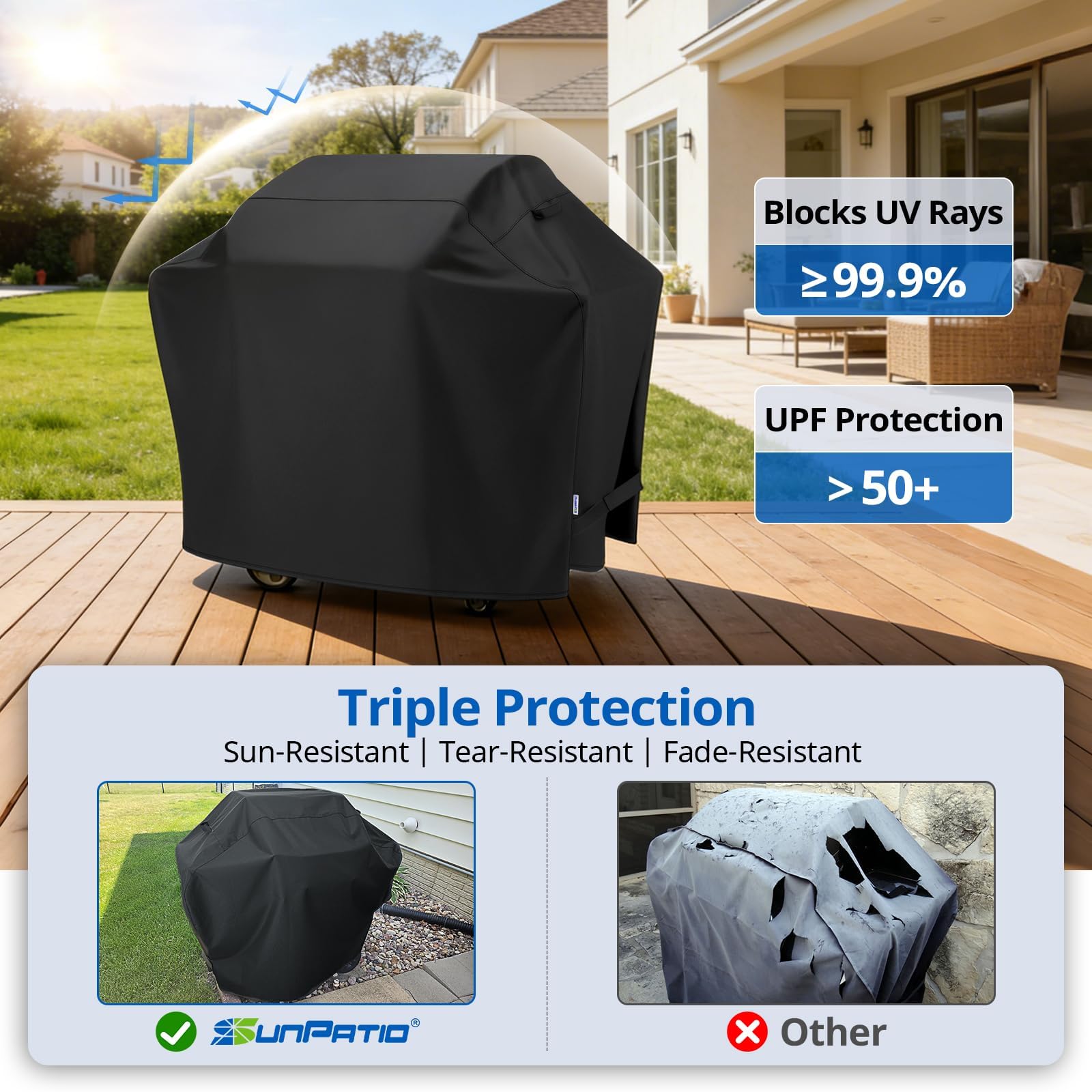SunPatio correas ajustables que aseguran la funda contra viento