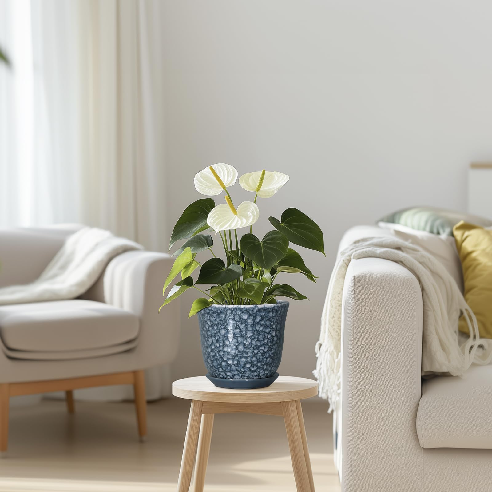sunpotfor maceta en salón mostrando cómo embellece cualquier habitación