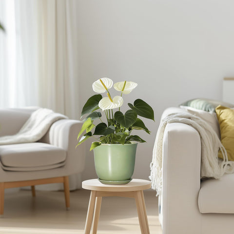 SUNPOTFOR maceta en salón decorado aportando estilo y frescura