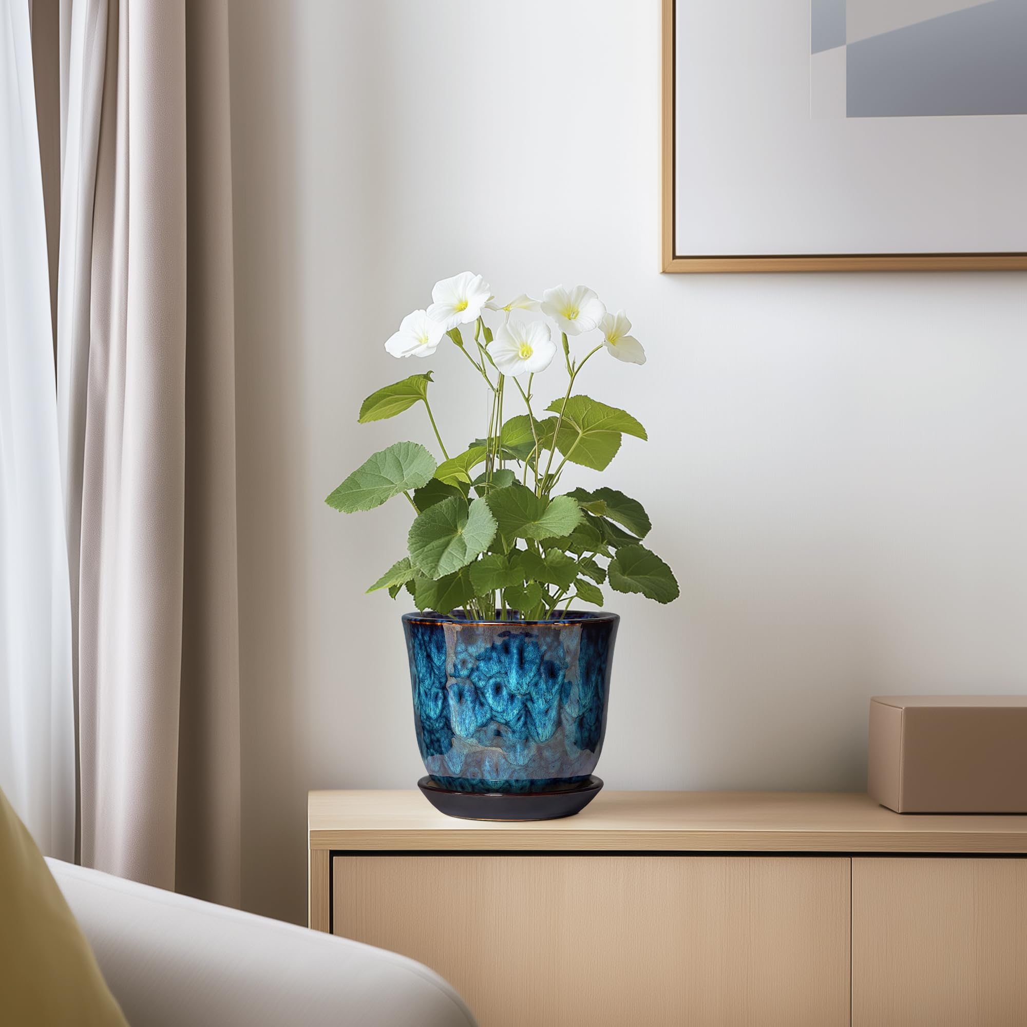 SUNPOTFOR conjunto de macetas en estantería que decora ambientes