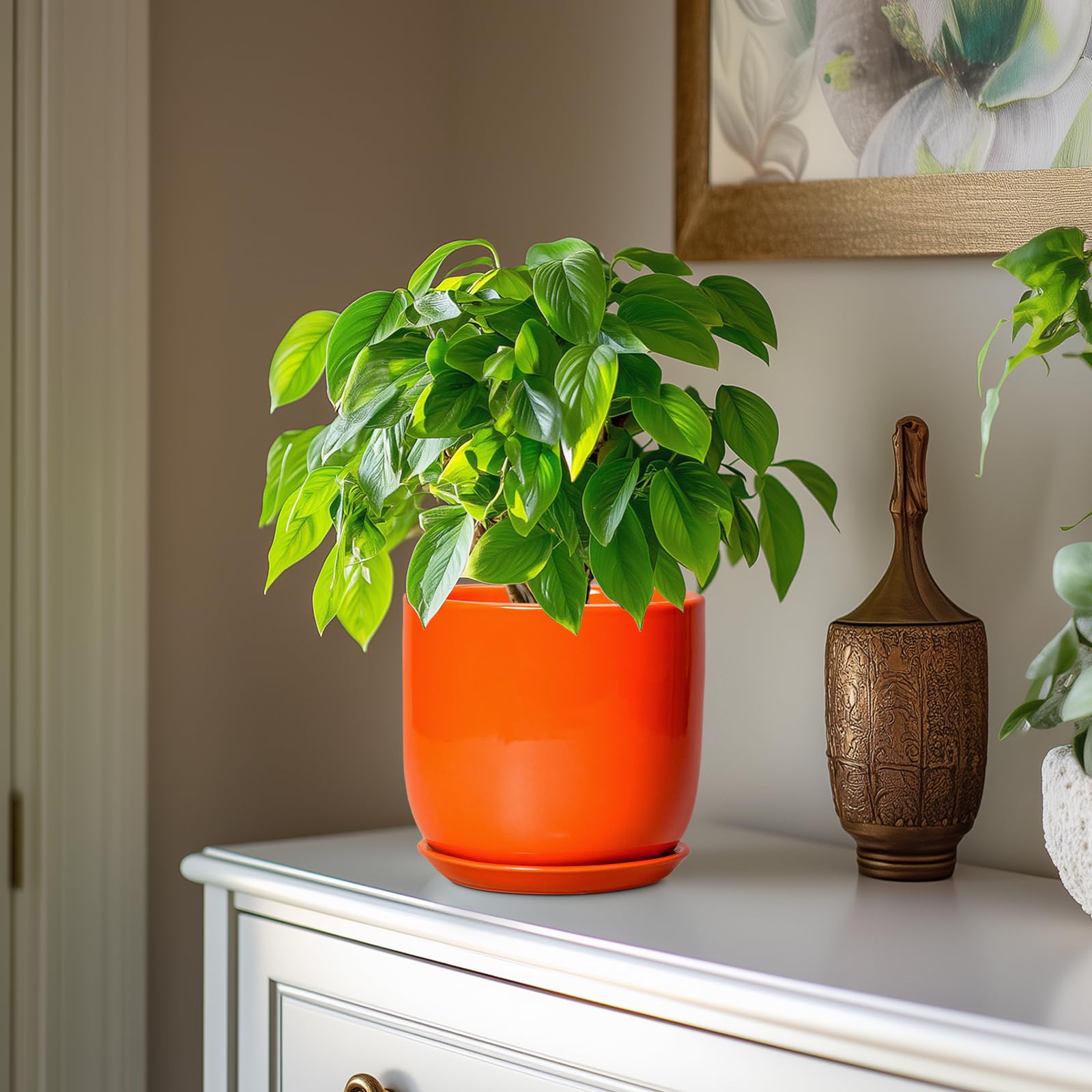 SUNPOTFOR maceta en uso sobre mesa interior mejorando la decoración del hogar