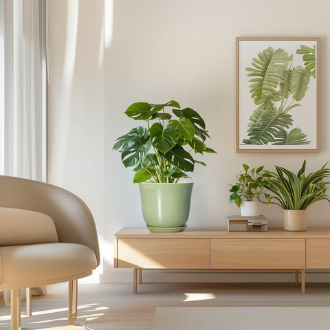 SUNPOTFOR maceta en terraza estilo exterior protegido, combina con mobiliario al aire libre