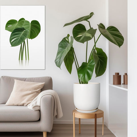 SUNPOTFOR maceta con monstera muestra compatibilidad con plantas grandes