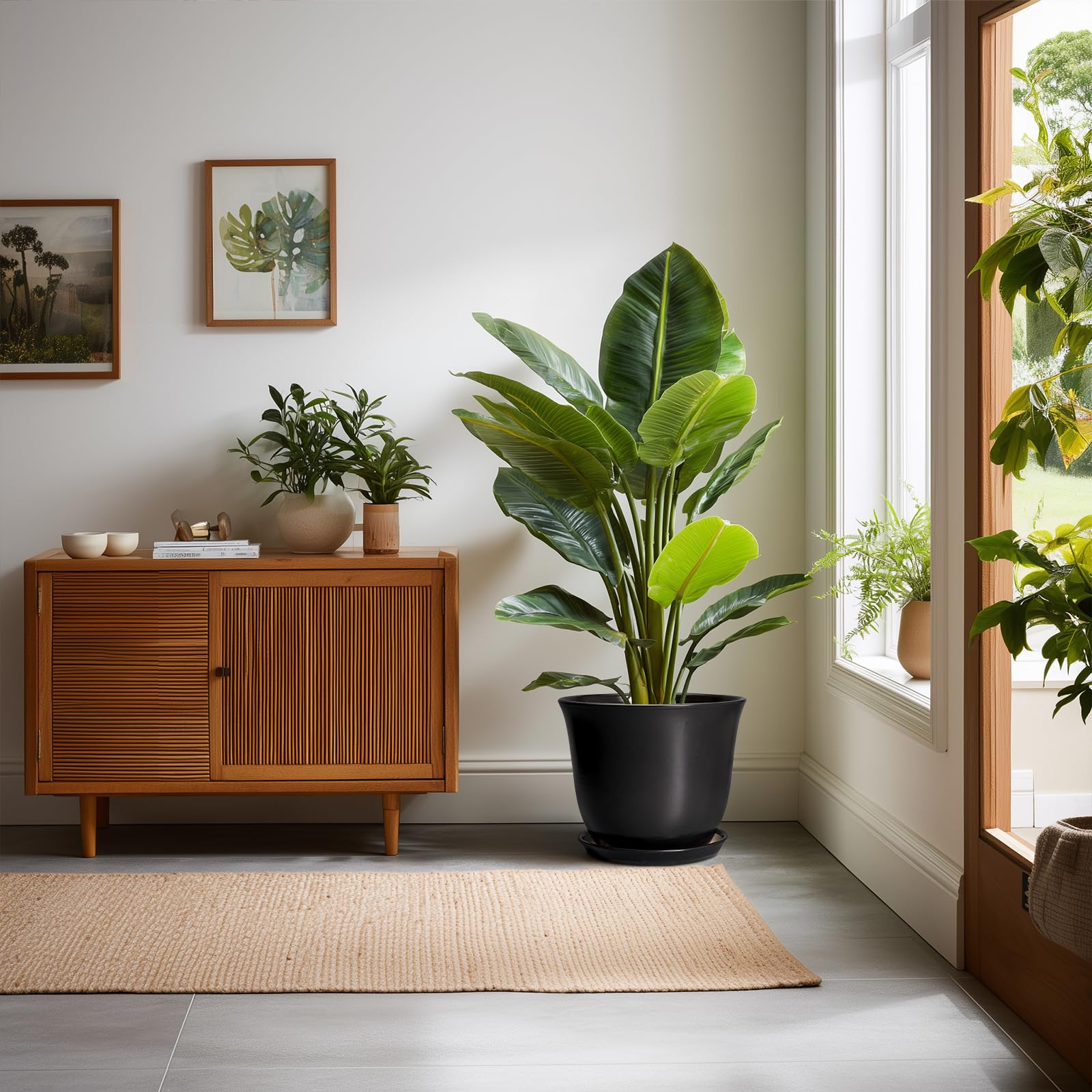 SUNPOTFOR maceta con planta en sala mejora estética y cuidado interior