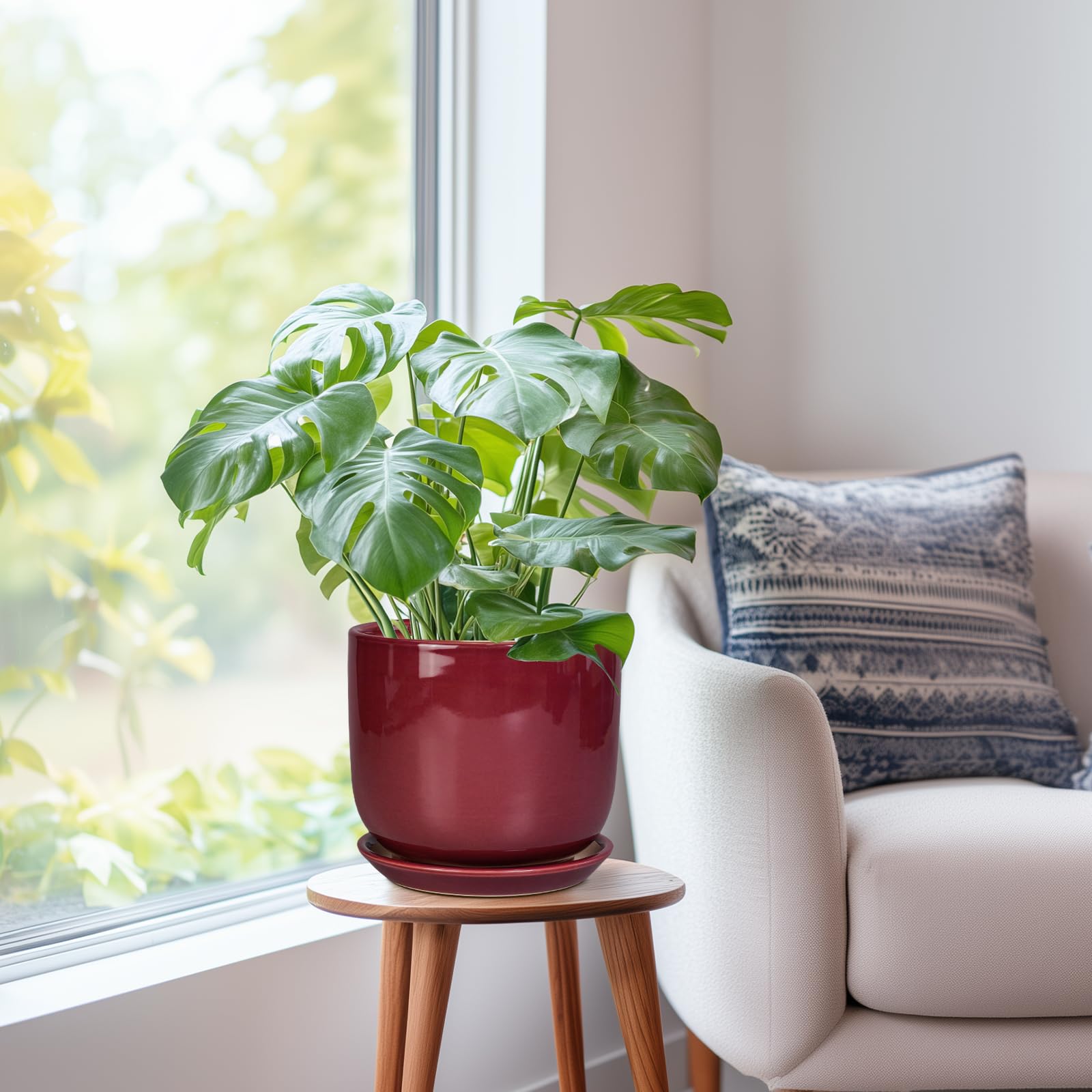 SUNPOTFOR maceta en salón, aporta calidez decorativa al hogar