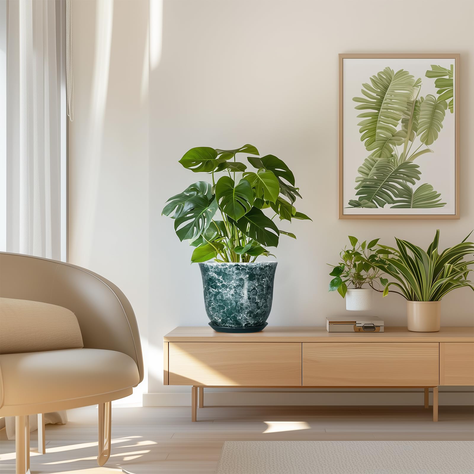 SUNPOTFOR maceta integrada en patio con otras plantas como propuesta decorativa