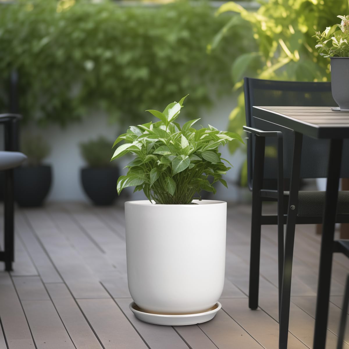 SUNPOTFOR maceta en salón realzando decoración y ahorro de espacio