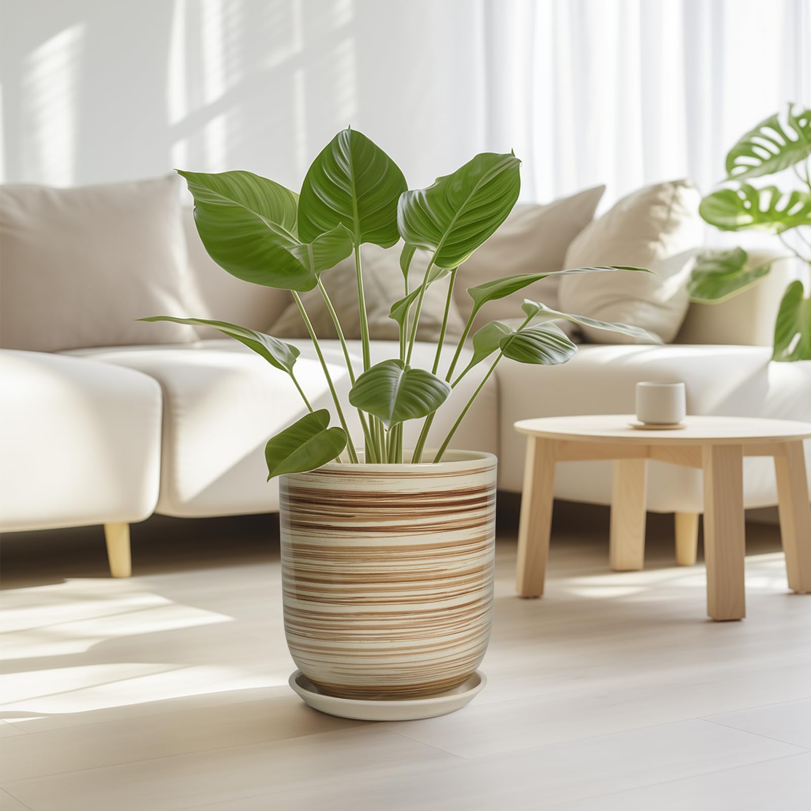 SUNPOTFOR maceta en interior con planta grande, aporta estilo y orden