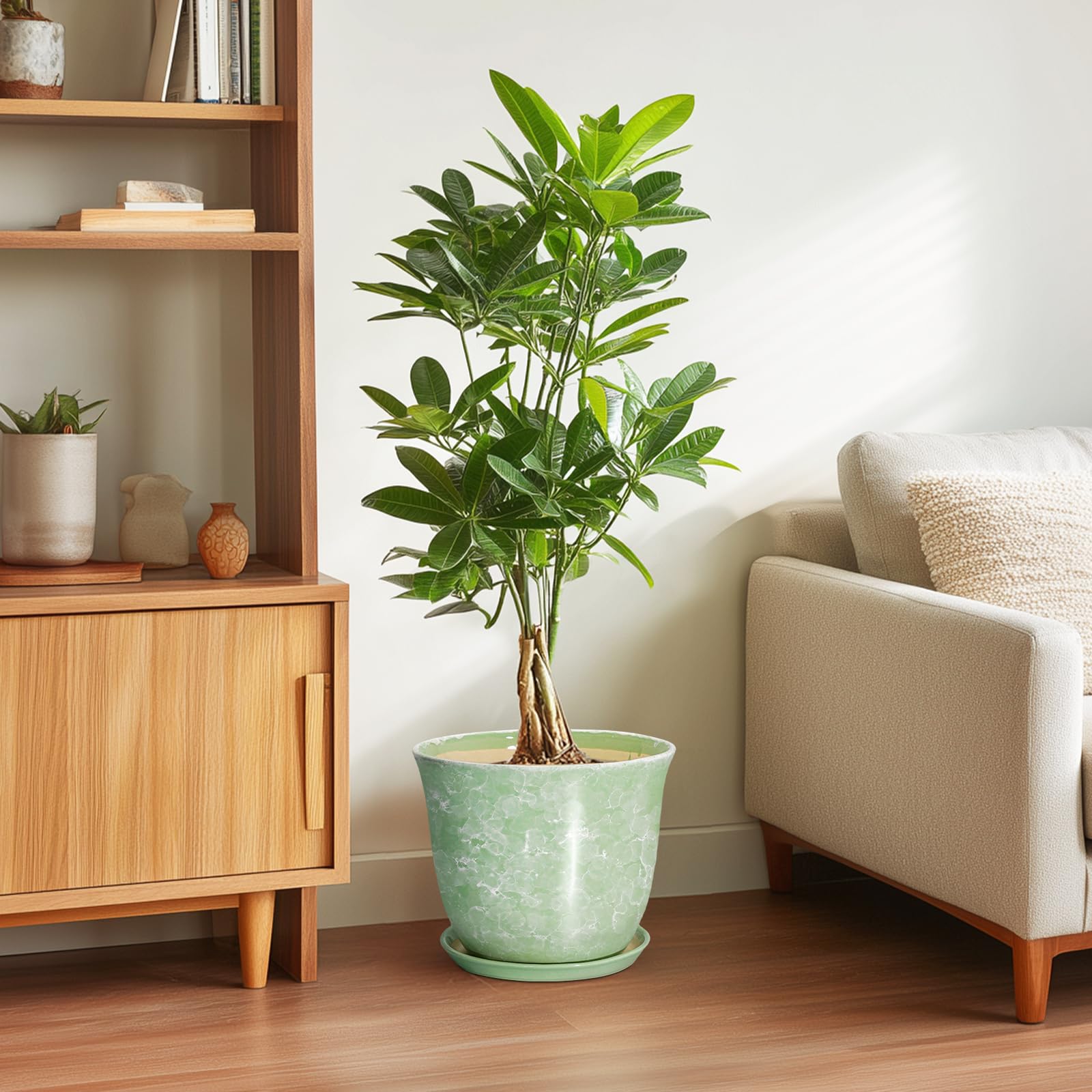 SUNPOTFOR maceta con planta en salón que mejora la estética interior