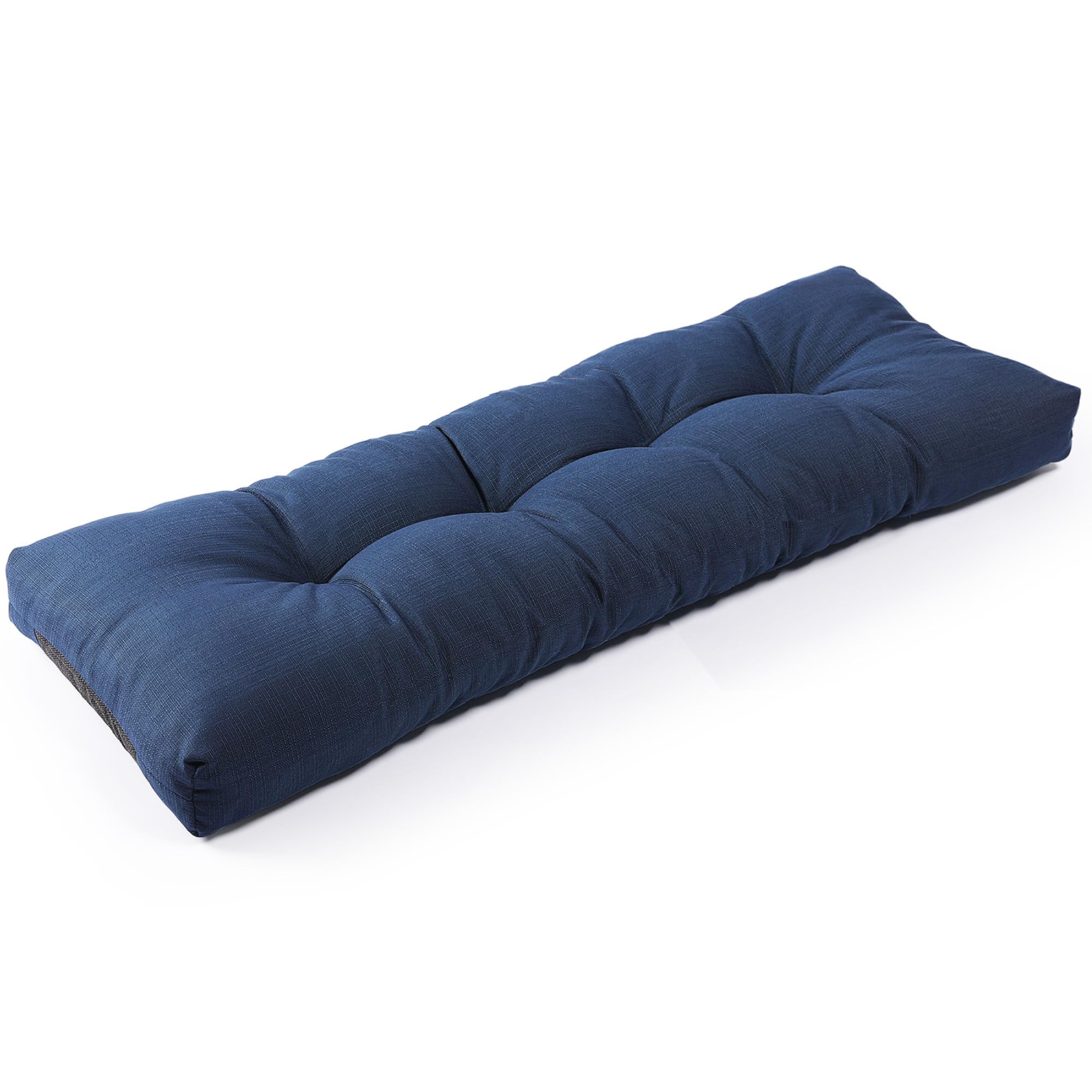 SUNROX vista frontal del cojín azul marino, aporta confort estético al banco