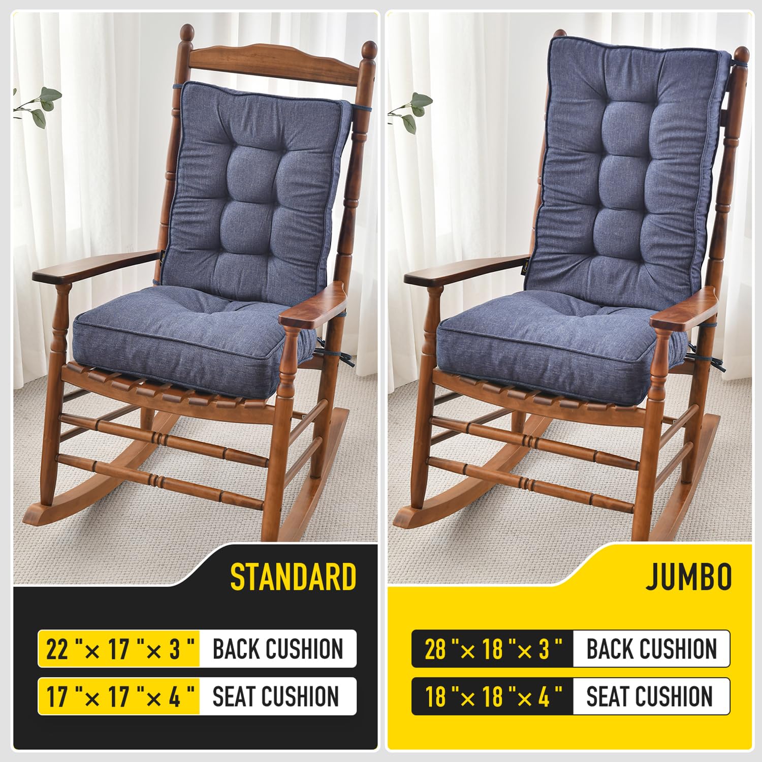 SUNROX comparación de tamaños respaldo 22x17 y asiento 17x17 para escala