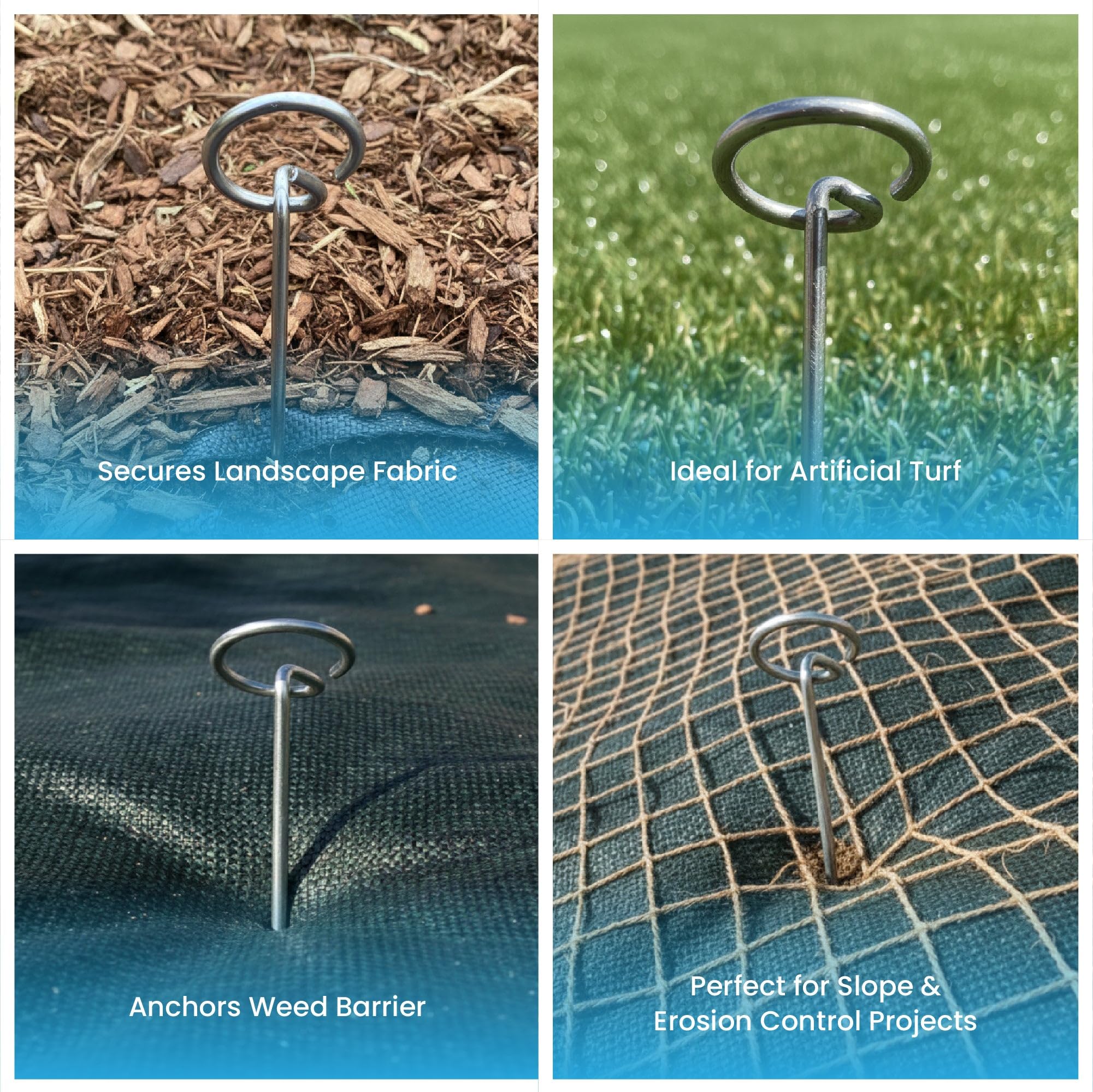 Super Geotextile estacas clavadas en jardín, fijación estable