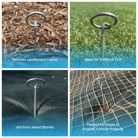Super Geotextile estacas clavadas en jardín, fijación estable