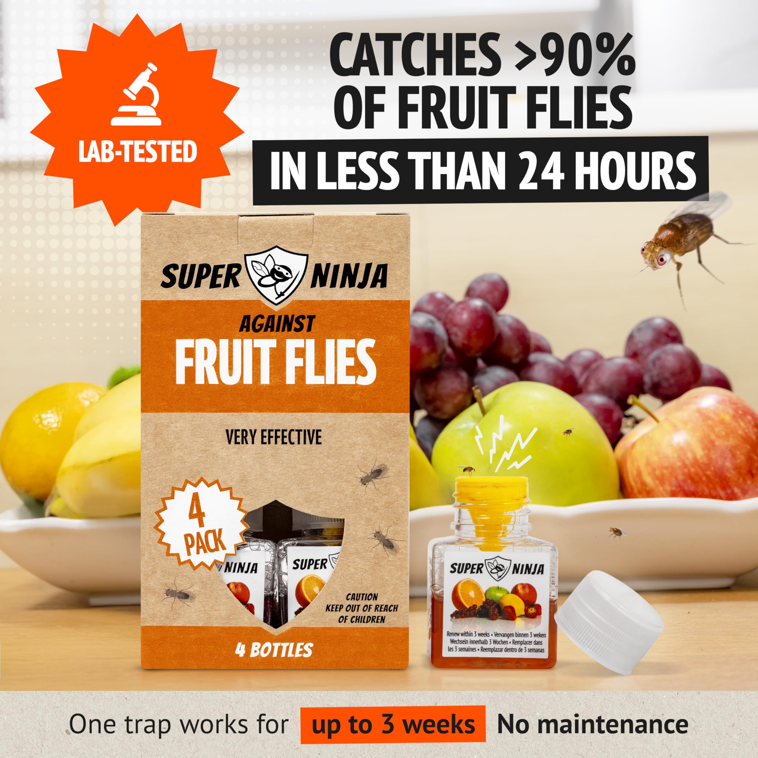 Super Ninja textura del cebo líquido natural que atrae moscas de la fruta