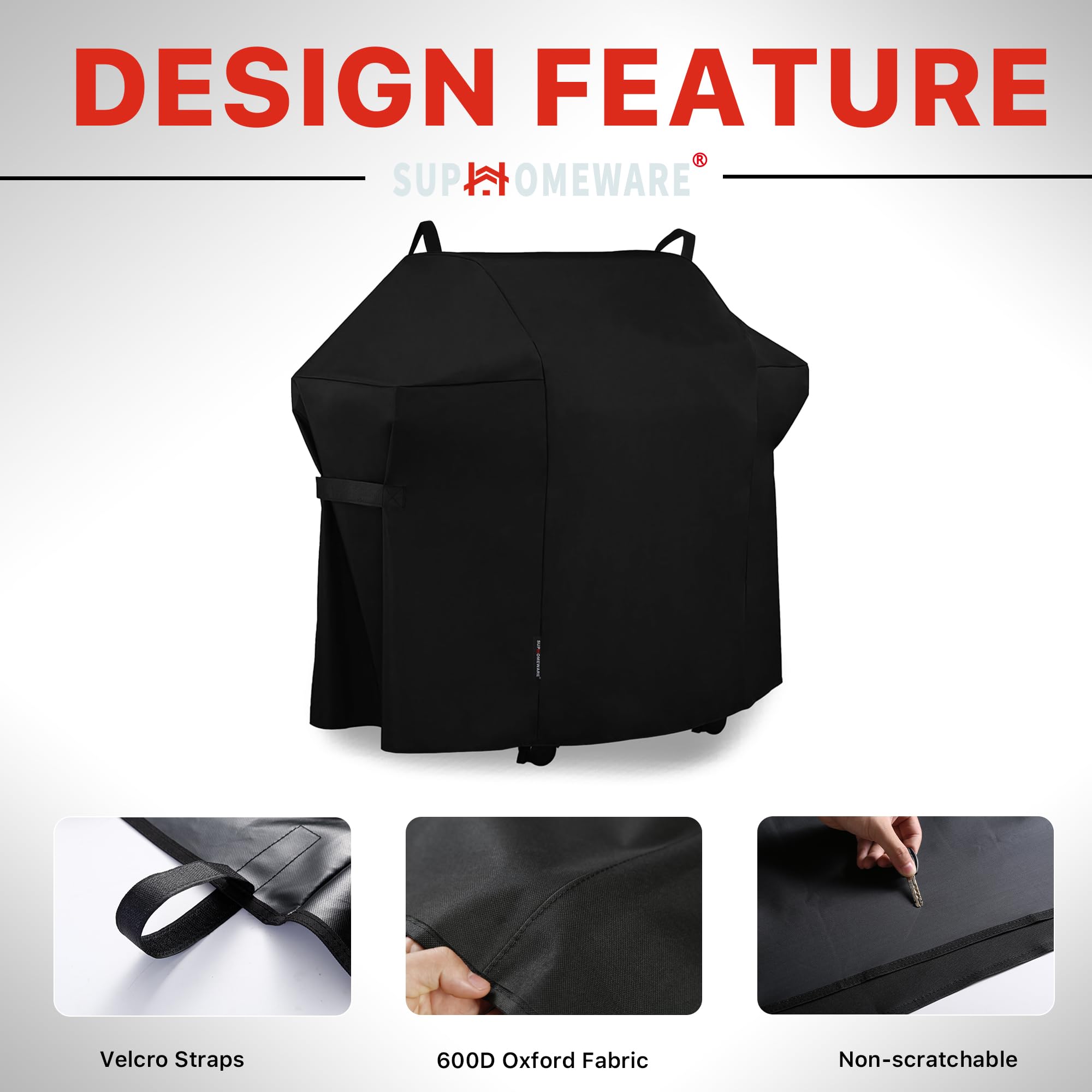 Suphomeware funda junto a una parrilla para comparar el tamaño y ajuste perfecto