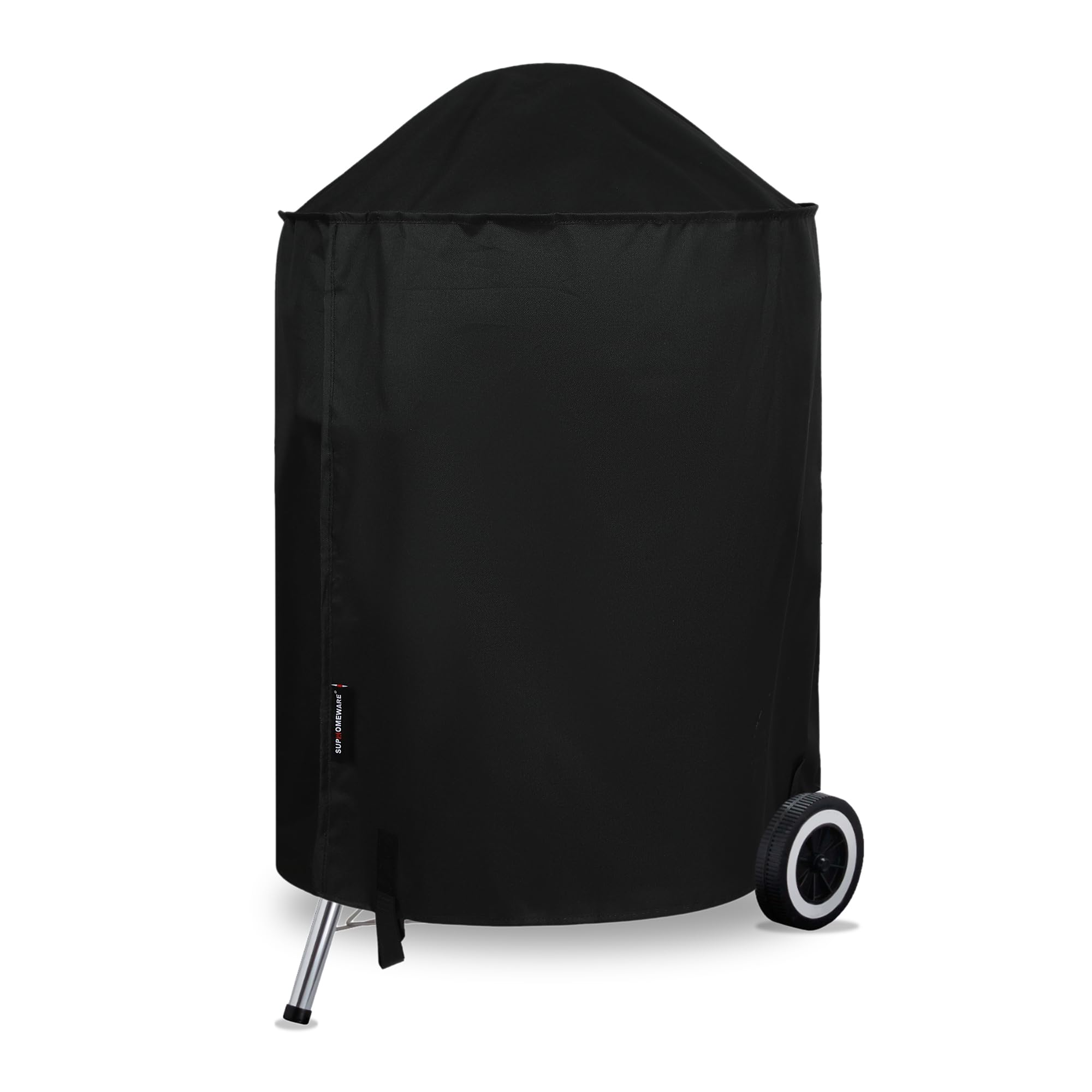 Suphomeware funda frontal mostrando ajuste para Weber 22" y protección completa