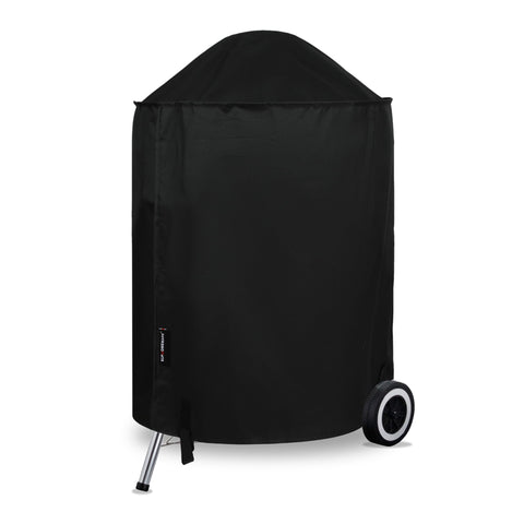 Suphomeware funda frontal mostrando ajuste para Weber 22" y protección completa