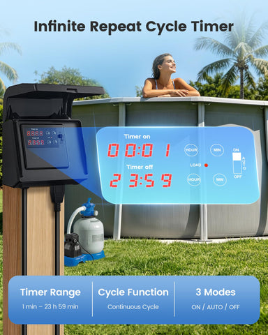 SURAIELEC temporizador conectado a bomba de piscina, automatización confiable