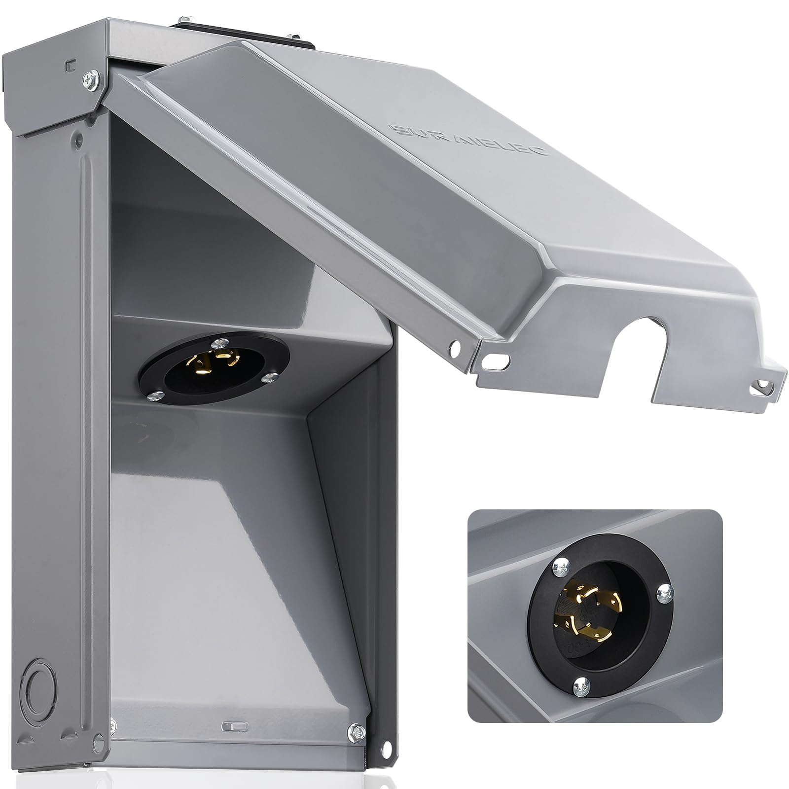 SURAIELEC vista frontal de la caja 30A con protección exterior confiable