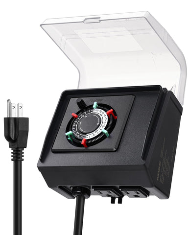 SURAIELEC vista frontal del temporizador con tomas dobles para control fácil