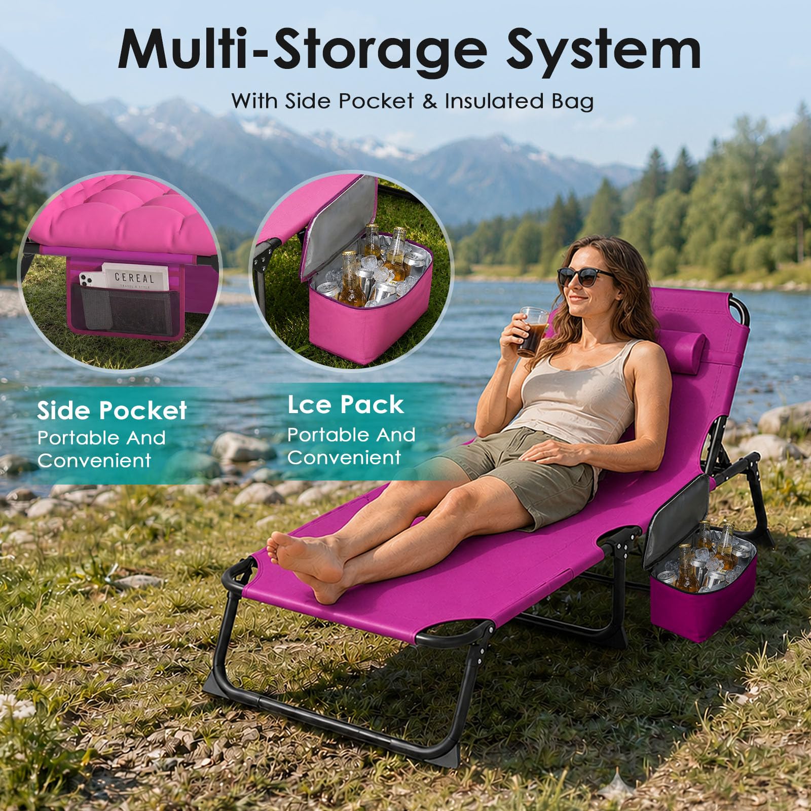 Suteck bolsa térmica y bolsillo lateral para accesorios organizados