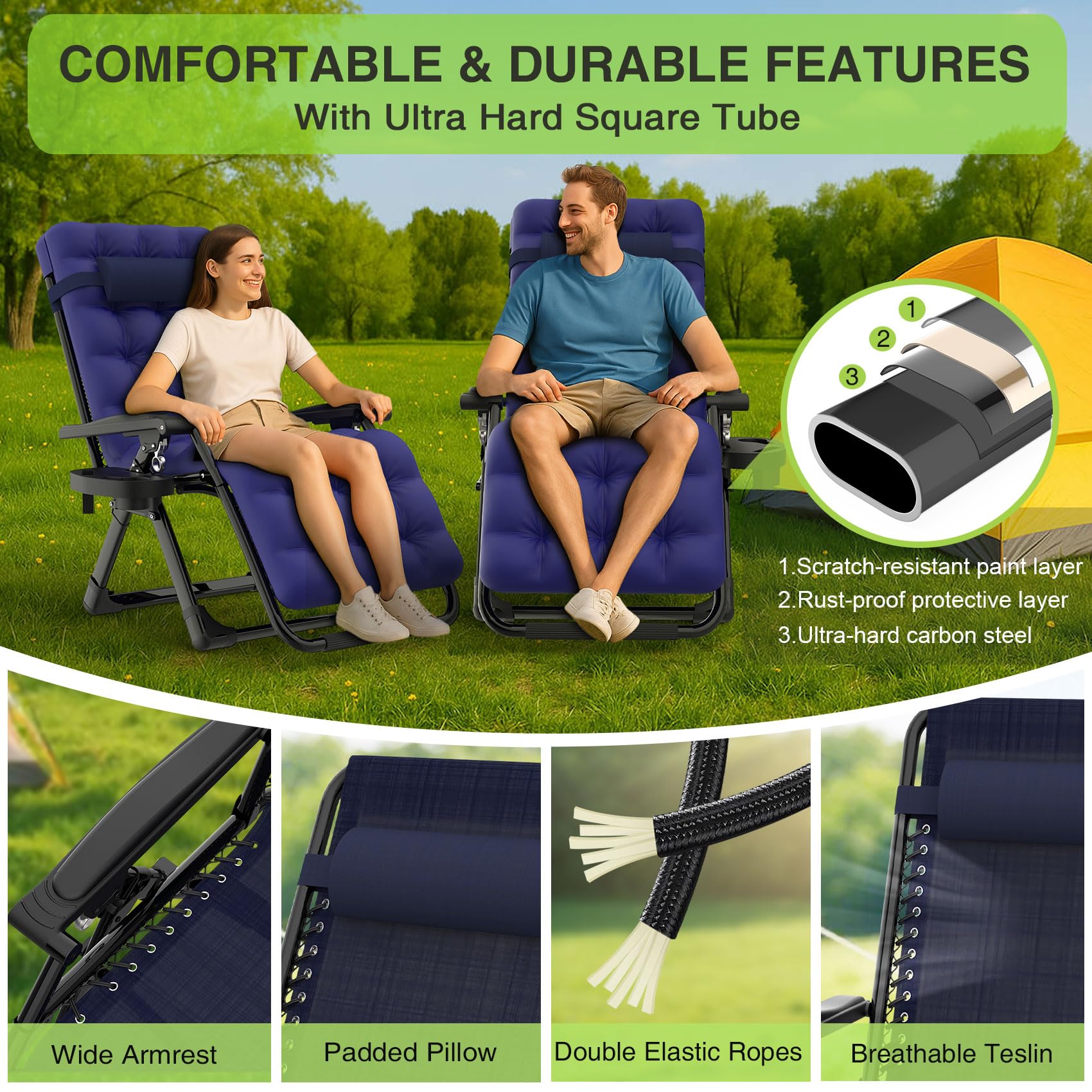 Suteck silla en patio con persona relajada, uso al aire libre cómodo
