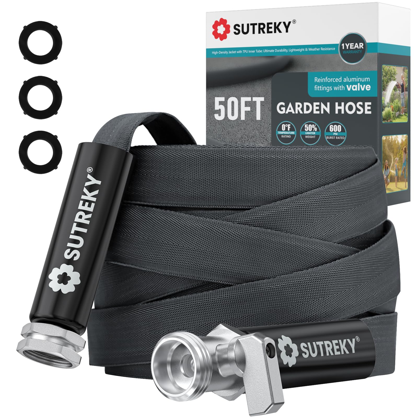 SUTREKY manguera frontal enrollada lista para usar, fácil almacenar y transportar