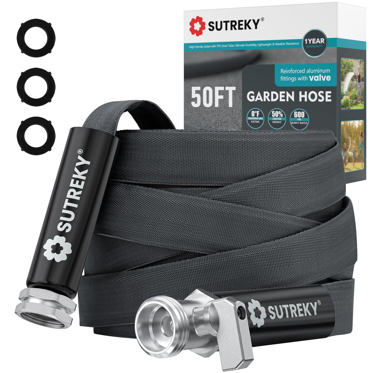 SUTREKY manguera frontal enrollada lista para usar, fácil almacenar y transportar