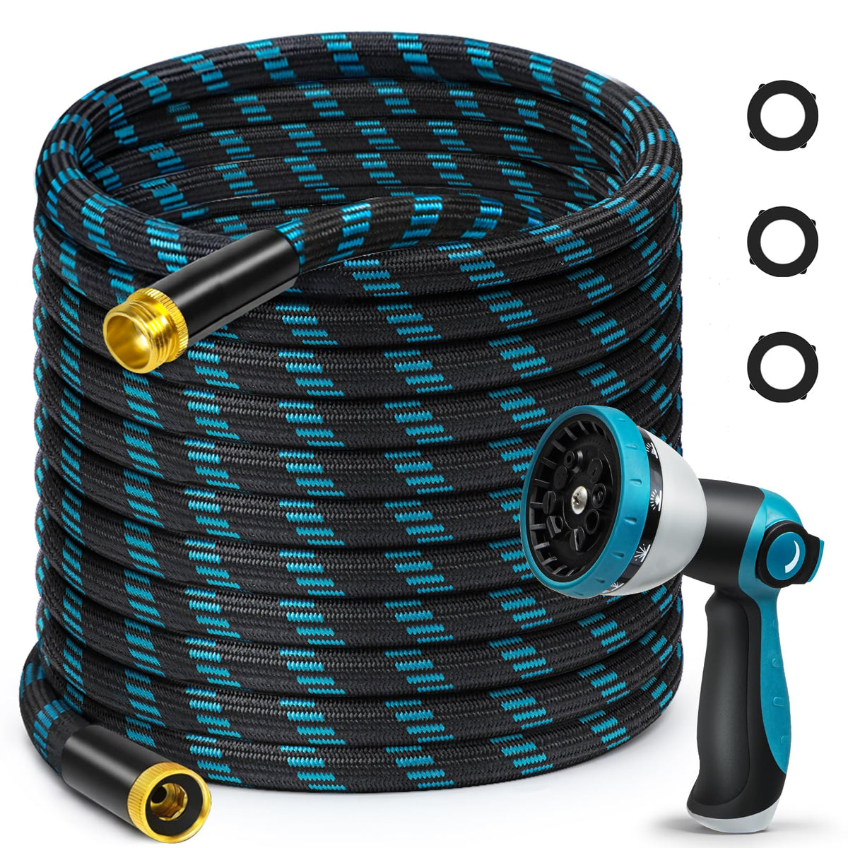 Svansea manguera 100FT vista frontal del empaque, durable y lista para usar