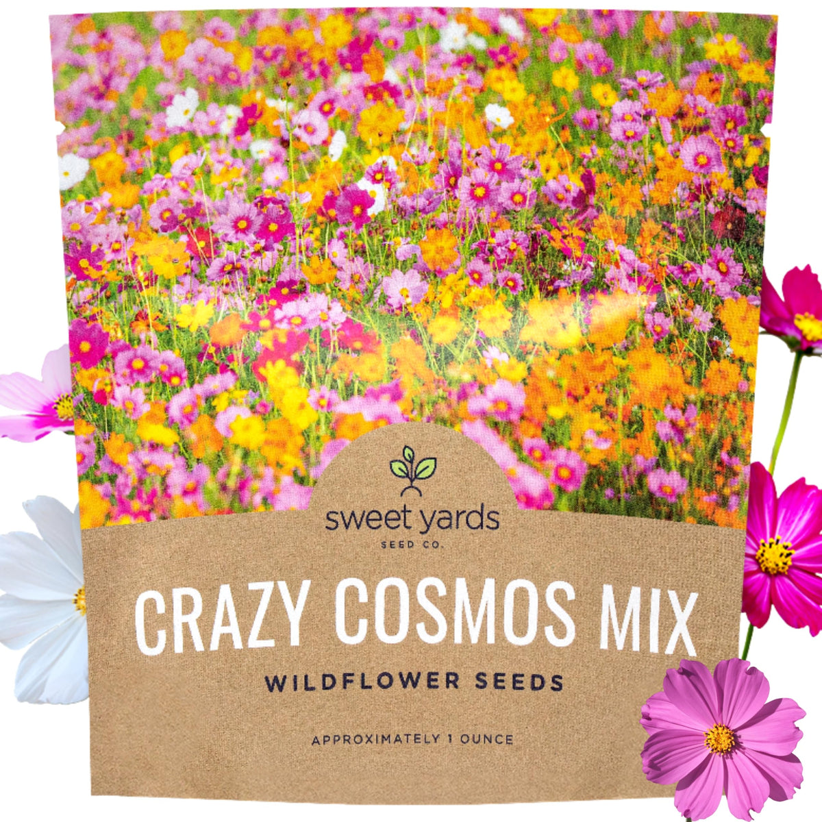 SWEET YARDS empaque frontal de mezcla de cosmos para cobertura abundante