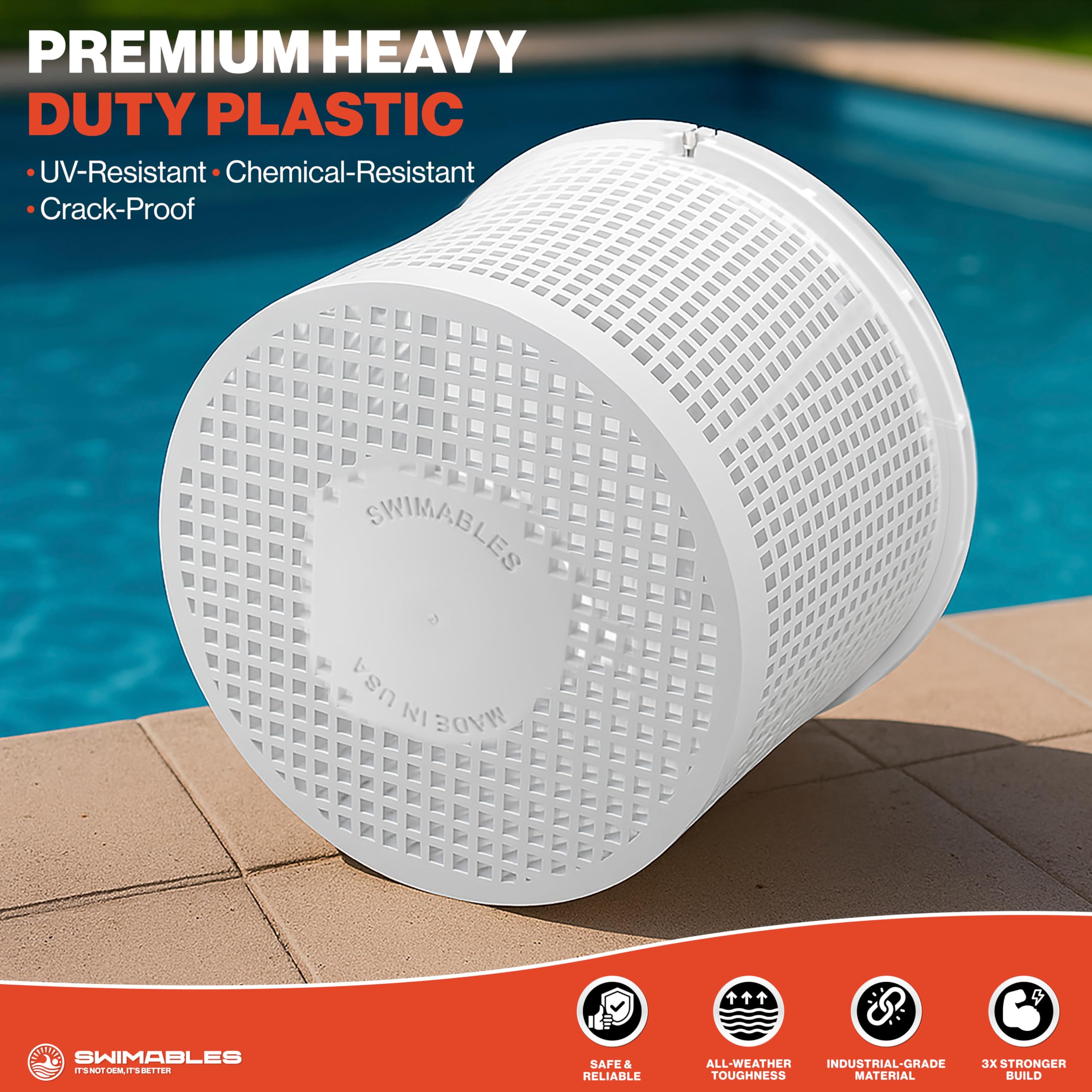 Swimables asa de acero inoxidable con goma para agarre cómodo
