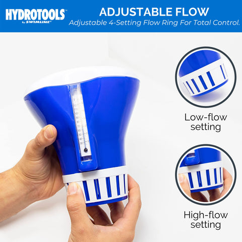 Swimline en uso en piscina distribuyendo cloro de forma homogénea