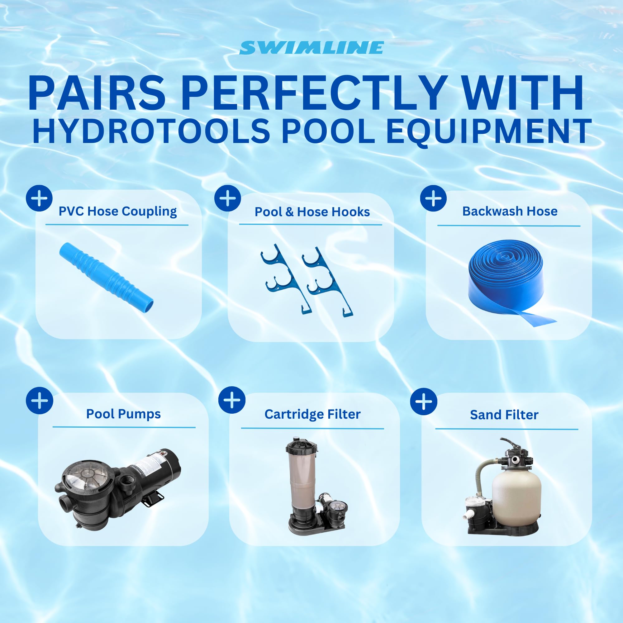 Swimline Hydrotools manguera en piscina elevada facilita mantenimiento fácil