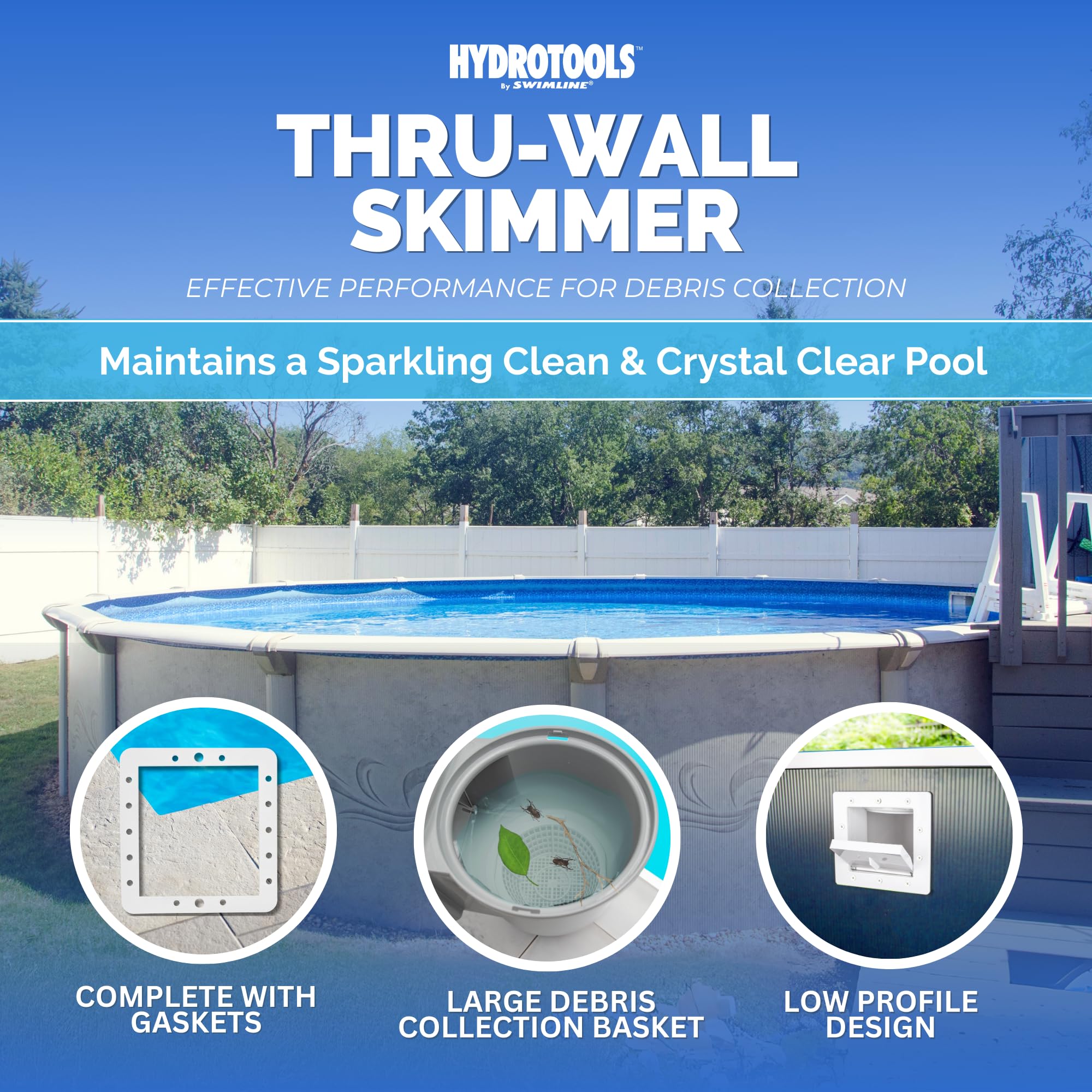 Swimline detalle de la cesta grande que facilita recoger hojas y residuos