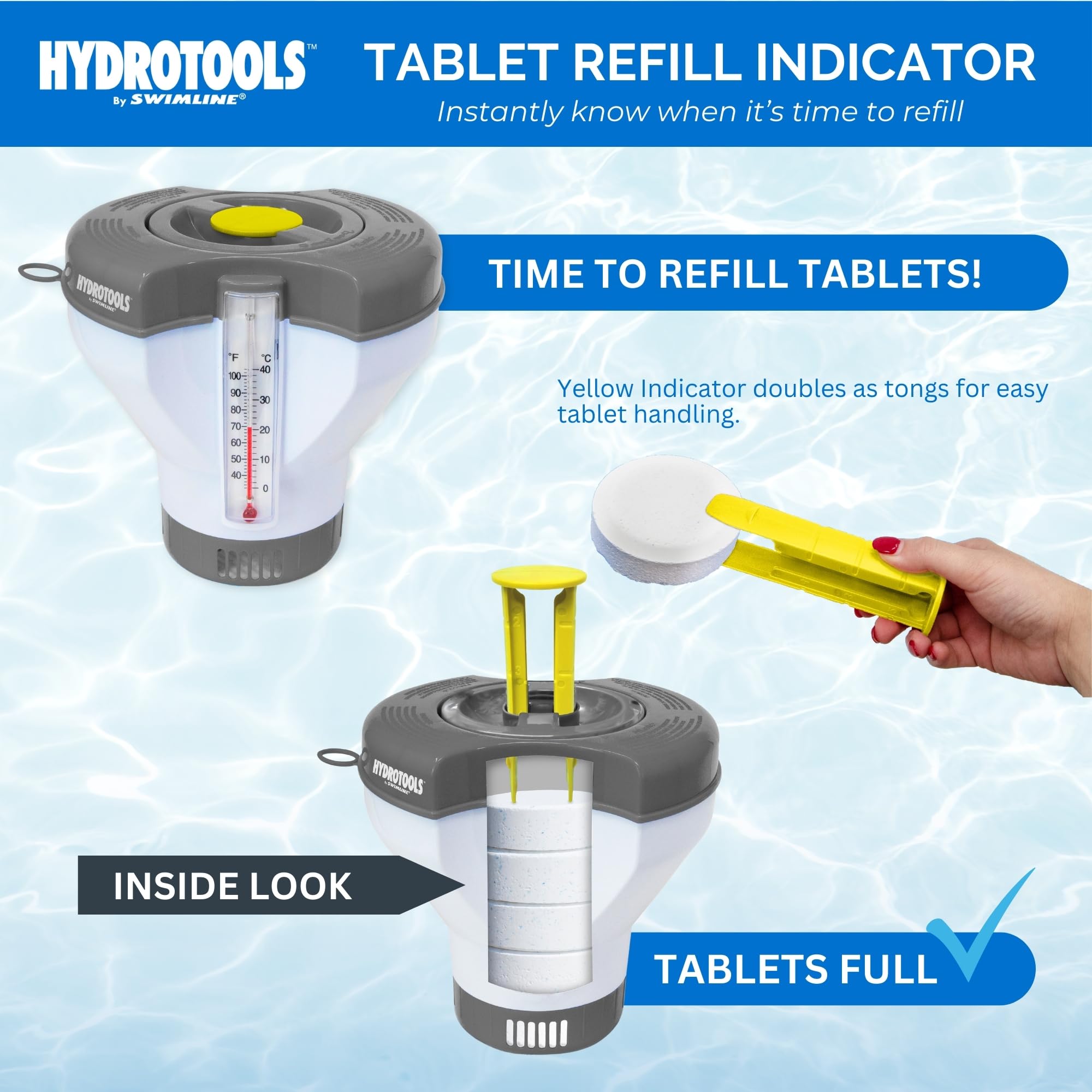 Swimline termómetro integrado visible y útil para medir temperatura rápida