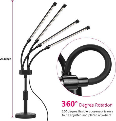 SYEIORAOM cuello flexible doblado mostrando ajuste preciso de luz