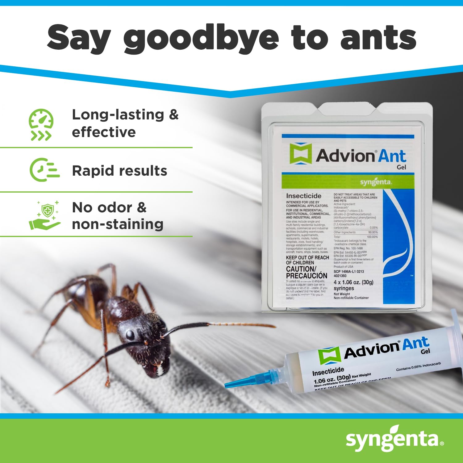 Syngenta Advion Ant Gel textura del gel mostrando consistencia atractiva