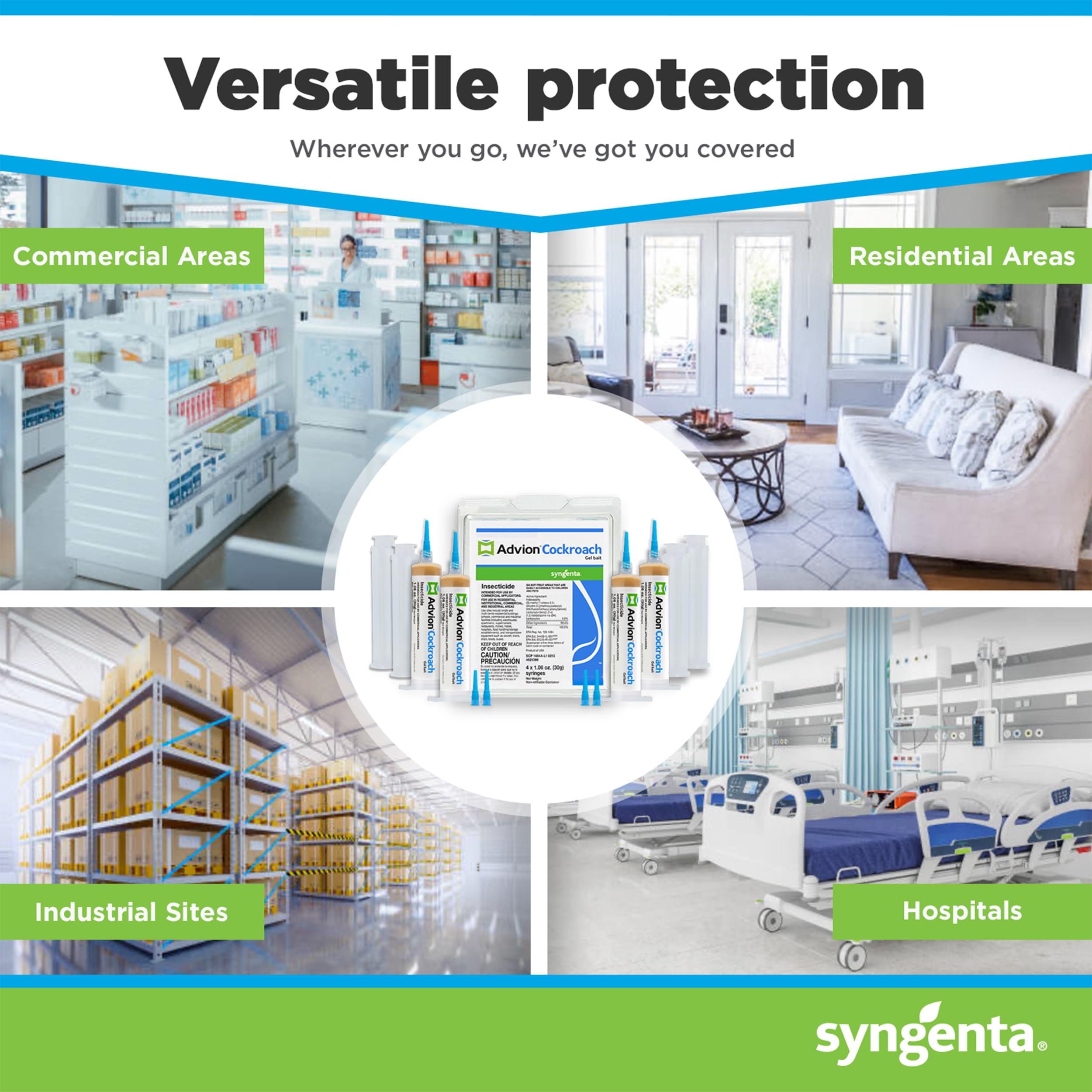 Syngenta Advion comparación en mano que muestra tamaño compacto y manejo sencillo