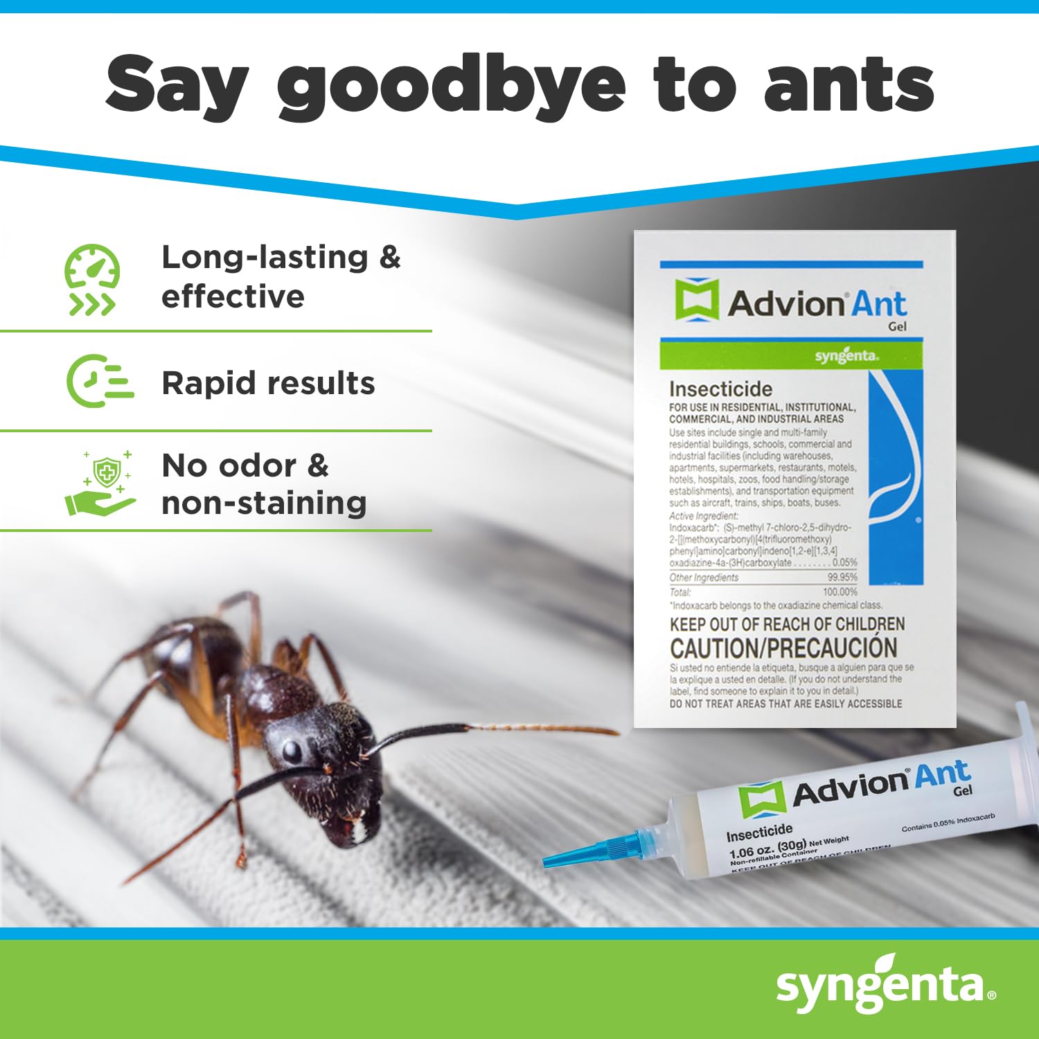 Syngenta Advion ant gel primer plano de la textura del gel atractivo