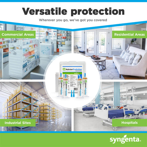 Syngenta Advion Evolution comparación tamaño jeringas para referencia visual