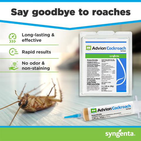 Syngenta Advion detalle del tubo y textura del gel para aplicación precisa